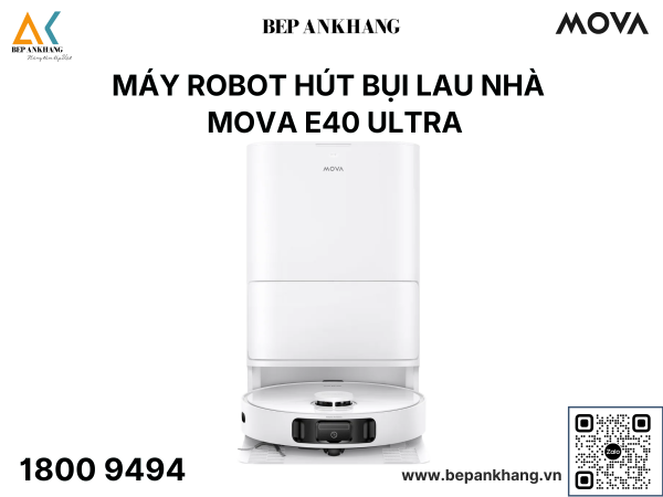 Máy Robot hút bụi lau nhà MOVA E40 Ultra - Ngăn chứa nước tích hợp 80ml